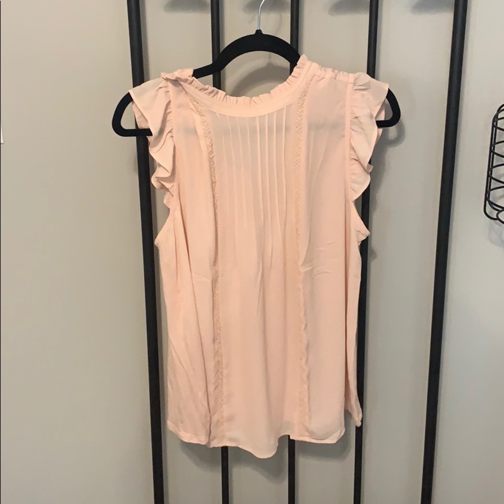 Pink mixed media top
